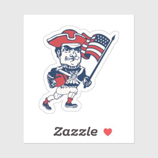 Nieuw Engeland Voetbal Mascotte Sticker (Vel)