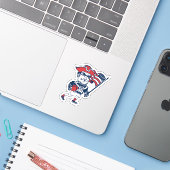Nieuw Engeland Voetbal Mascotte Sticker (Laptop met iPhone)