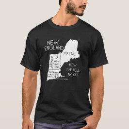 NIEUW ENGLAND leuk Geography Kaart T-shirt