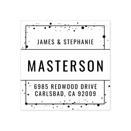 Nieuw familieadres thuis rubberstempel (Afrduk)