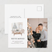 Nieuw Familiehuis Zilver Rustiek Verhuisaankondigi Aankondigingskaart (Voorkant / Achterkant)