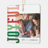 Nieuw familielid vreugdevolle vakantiefoto keramisch ornament (Links)