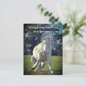 Nieuw Forest White Pony Funny Pose Briefkaart (Staand voorkant)