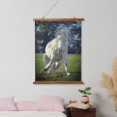 Nieuw Forest White Pony Funny Pose Hangend Wandkleed (Slaapkamer)