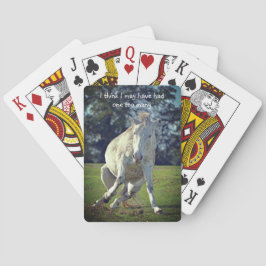 Nieuw Forest White Pony Funny Pose Pokerkaarten
