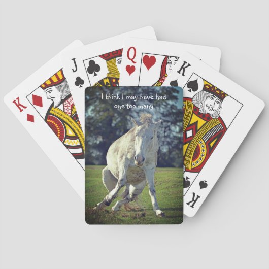 Nieuw Forest White Pony Funny Pose Pokerkaarten (Achterkant)