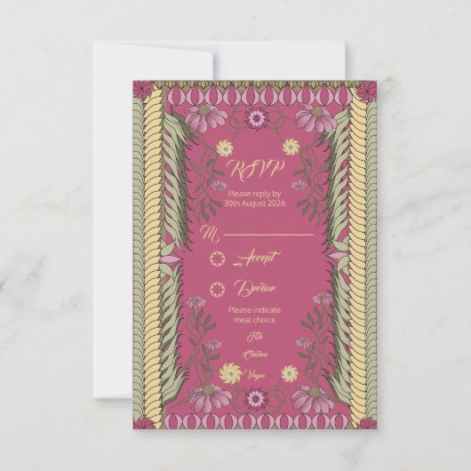 Nieuw frame - Response Card RSVP Kaartje (Voorkant)