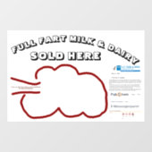 NIEUW Full Fart Dairy van RoseWrites Window Cling Raamsticker (Vel)