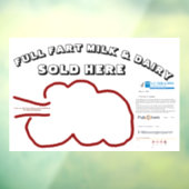 NIEUW Full Fart Dairy van RoseWrites Window Cling Raamsticker (Vel 3)