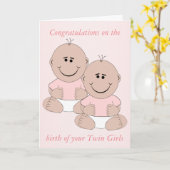 Nieuw Geboren Baby Twin Meisjes Kaart (Gele Bloem)