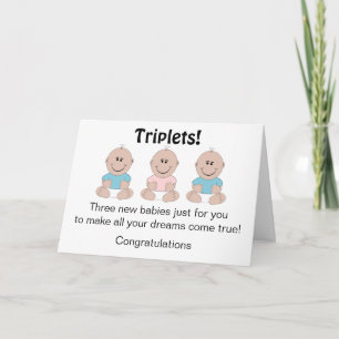 Nieuw geboren drieling Gepersonaliseerd Kaart