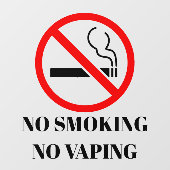 NIEUW! 🚭 Geen Roken Vaping Cling - 4x4 Vierkant Raamsticker (Vel)