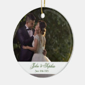 Nieuw gehuwd 1e kerstfoto Ornament keramiek (Links)