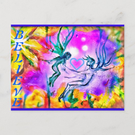 NIEUW GELOVEN LIEVERD FAERIES BRIEFKAART (Voorkant)