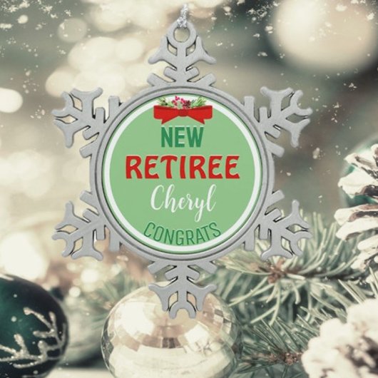 Nieuw gepensioneerd aangepaste kerst ornament