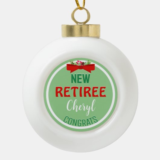 Nieuw gepensioneerd aangepaste kerst ornament (Voorkant)