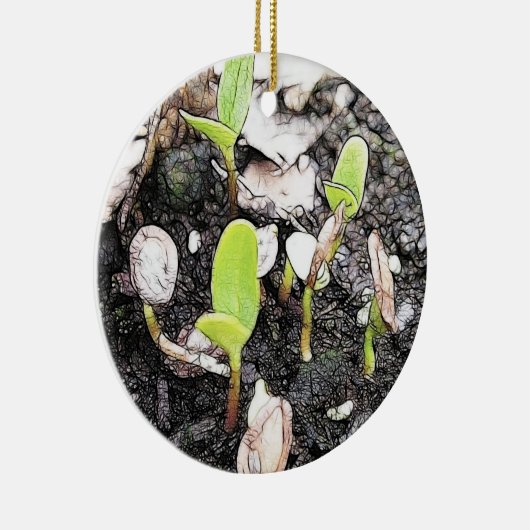 Nieuw gesproete zaailingen keramisch ornament (Rechts)