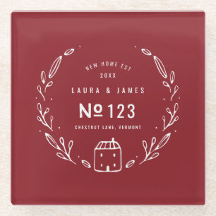 Nieuw getrokken huishand bloemen glazen onderzetter