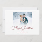 Nieuw getrouwd 2 Foto Script Getrouwd Kleine Kerst Feestdagenkaart (Achterkant)