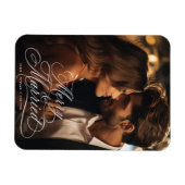 Nieuw getrouwd eerste kerstmis blij & getrouwd fot magneet (Horizontaal)