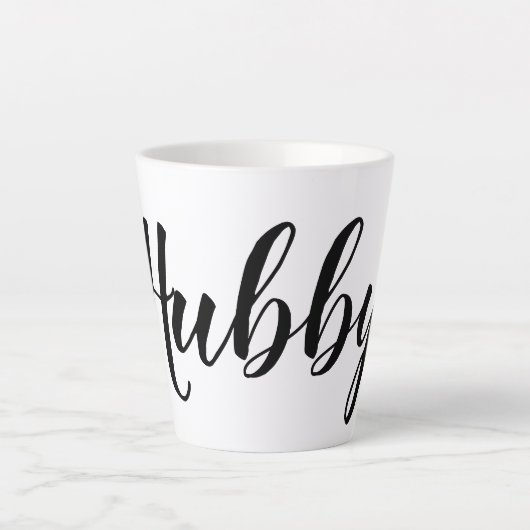 Nieuw getrouwd Fun Elegant "Hubby" Latte Mok (Voorkant)