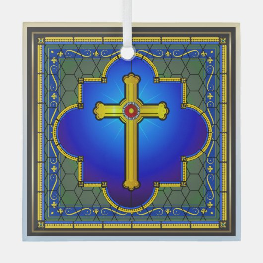 NIEUW Glaskruis Glas Ornament (Voorkant)