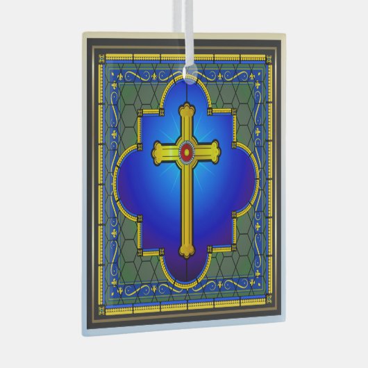 NIEUW Glaskruis Glas Ornament (Voorkant Rechts)