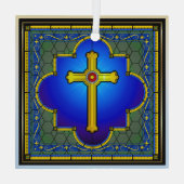 NIEUW Glaskruis Glas Ornament (Achterkant)