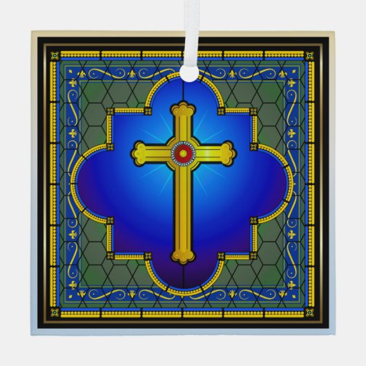 NIEUW Glaskruis Glas Ornament (Achterkant)