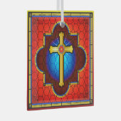 NIEUW Glass Cross Glass Ornament (Voorkant Rechts)