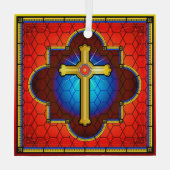 NIEUW Glass Cross Glass Ornament (Achterkant)