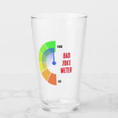 NIEUW! Glazen beker Bad Joke Meter - Maat 16oz (Voorkant)