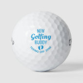 Nieuw Golfmaatje, Aangepaste Baby Boy Aankondiging Golfballen (Voorkant)
