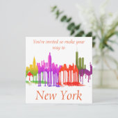 NIEUW GORK, NY SKYLINE PUDDLES - KAART (Staand voorkant)