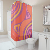 Nieuw Groef Abstract Trippy Retro 60s 70s Patroon Douchegordijn (In situ)