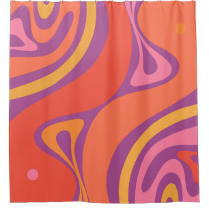 Nieuw Groef Abstract Trippy Retro 60s 70s Patroon Douchegordijn