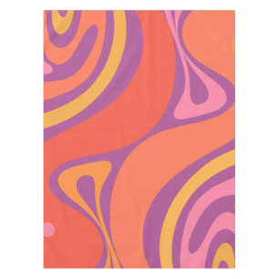 Nieuw Groef Abstract Trippy Retro 60s 70s Patroon Tafelkleed