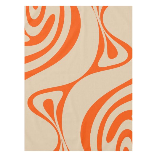 Nieuw Groef Abstract Trippy Retro Patroon Oranje Tafelkleed (Voorkant)