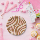 Nieuw Groef Retro Trippy Abstract Patroon Papieren Bordje (Feest)