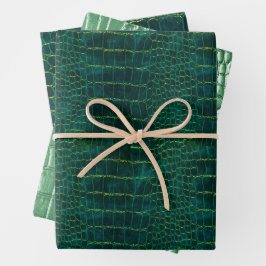 Nieuw! Groen namaakleer Inpakpapier Vel