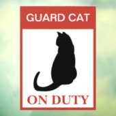 NIEUW! Guard Cat On Duty - Grappige waarschuwing v Raamsticker (Vel 3)