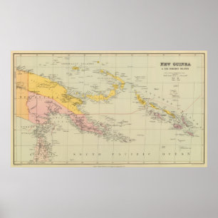 Nieuw-Guinea en de Salomonseilanden Poster