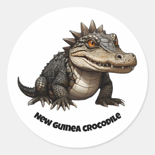 Nieuw-Guinea krokodil chibi Ronde Sticker (Voorkant)