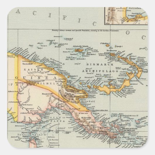 Nieuw-Guinea, Papoea-archipel Vierkante Sticker (Voorkant)