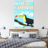 Nieuw-Guinea Toekan reisposter Canvas Afdruk (Insitu (Slaapkamer))