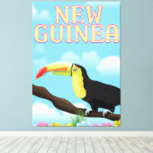 Nieuw-Guinea Toekan reisposter Canvas Afdruk (Insitu (Houten vloer))