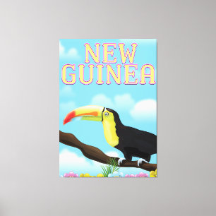 Nieuw-Guinea Toekan reisposter Canvas Afdruk