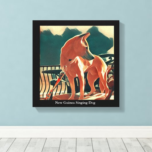Nieuw-Guinea Zingende Hond Canvas Kunst (Insitu (Houten vloer))