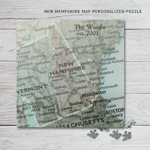 Nieuw-Hampshire Staatskaartpuzzel Granite State Legpuzzel