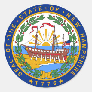 Nieuw Hampshire staatszegel uit de Amerikaanse rep Ronde Sticker